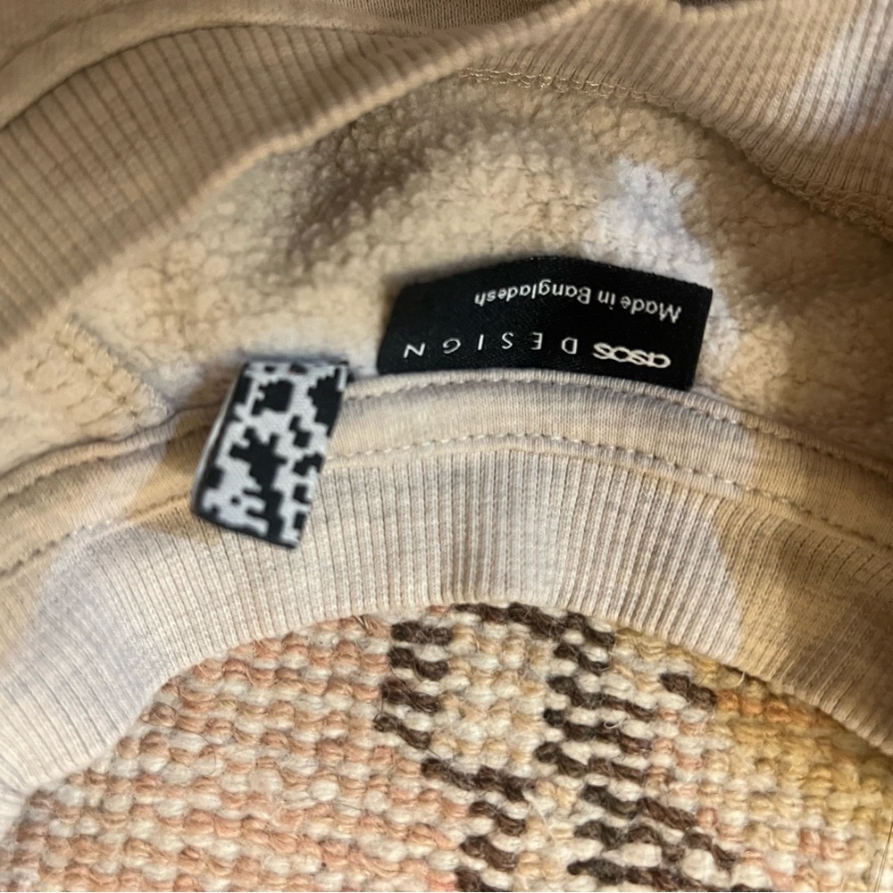 ASOS Cream and Tan Patterned Sweatshirt - Picture 2 of 2